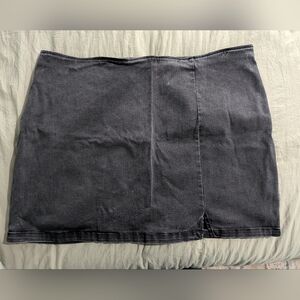 Women's Notch Front Seamed Denim Mini Skirt - Wild Fable Black Wash Size 26